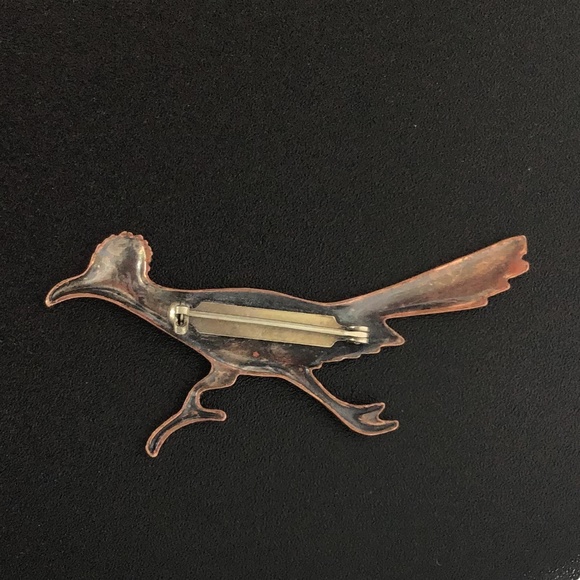 Vintage Copper Roadrunner Bird Pin Brooch - Picture 9 of 11